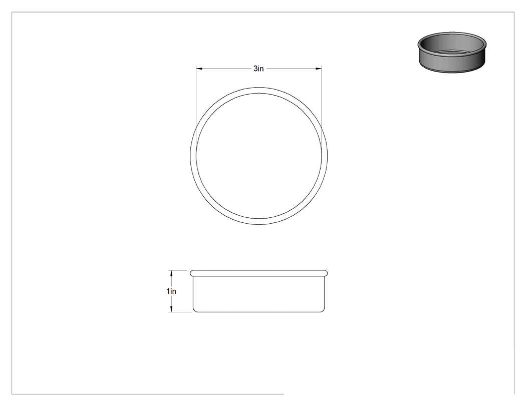 Teknik Çizim - 8" Çaplı Elek için Pirinç Taban
