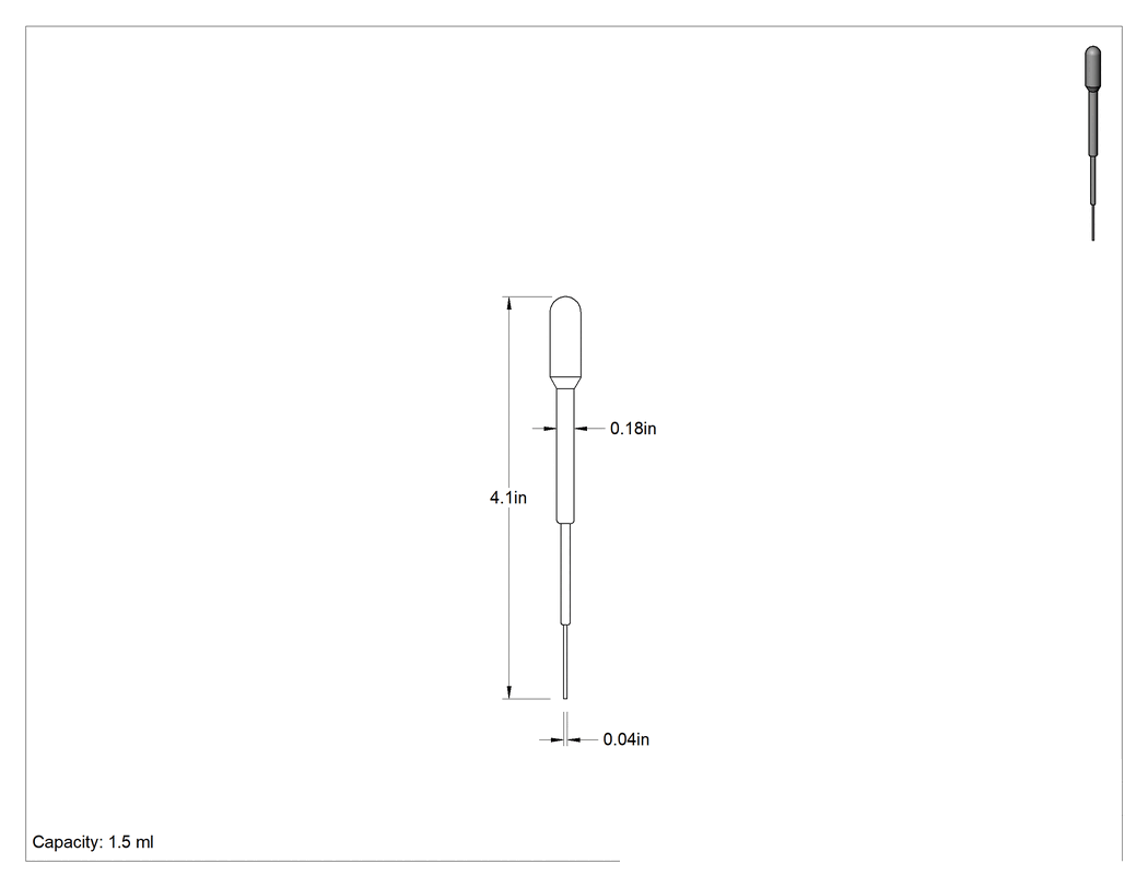 Teknik Çizim - Ampul Damlatıcılar, Standart, 1.5 ml Kapasite