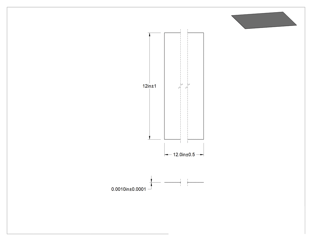 Teknik Çizim - Elektrik Yalıtımlı Ultem PEI Film, 12" x 12" x 0.001"
