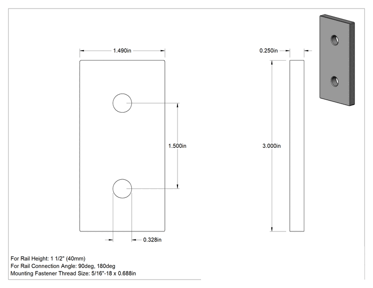 Teknik Çizim - T-Yivli Çerçeve, Gümüş Braket, 3" Uzunlukta, 1-1/2" Yükseklikte Tek Ray