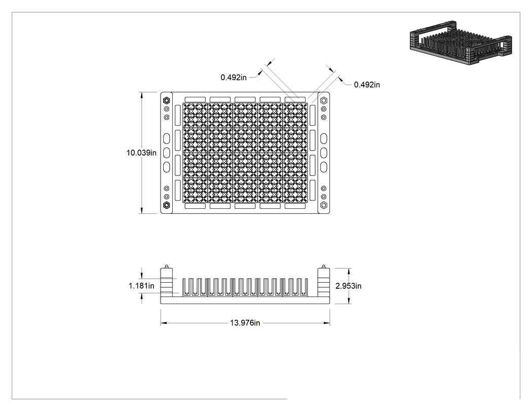 Teknik Çizim - Parça Düzenleme Taşıma Kutusu, 14" Uzunluk, 10" Genişlik, 3" Yükseklik, 180 Parça için