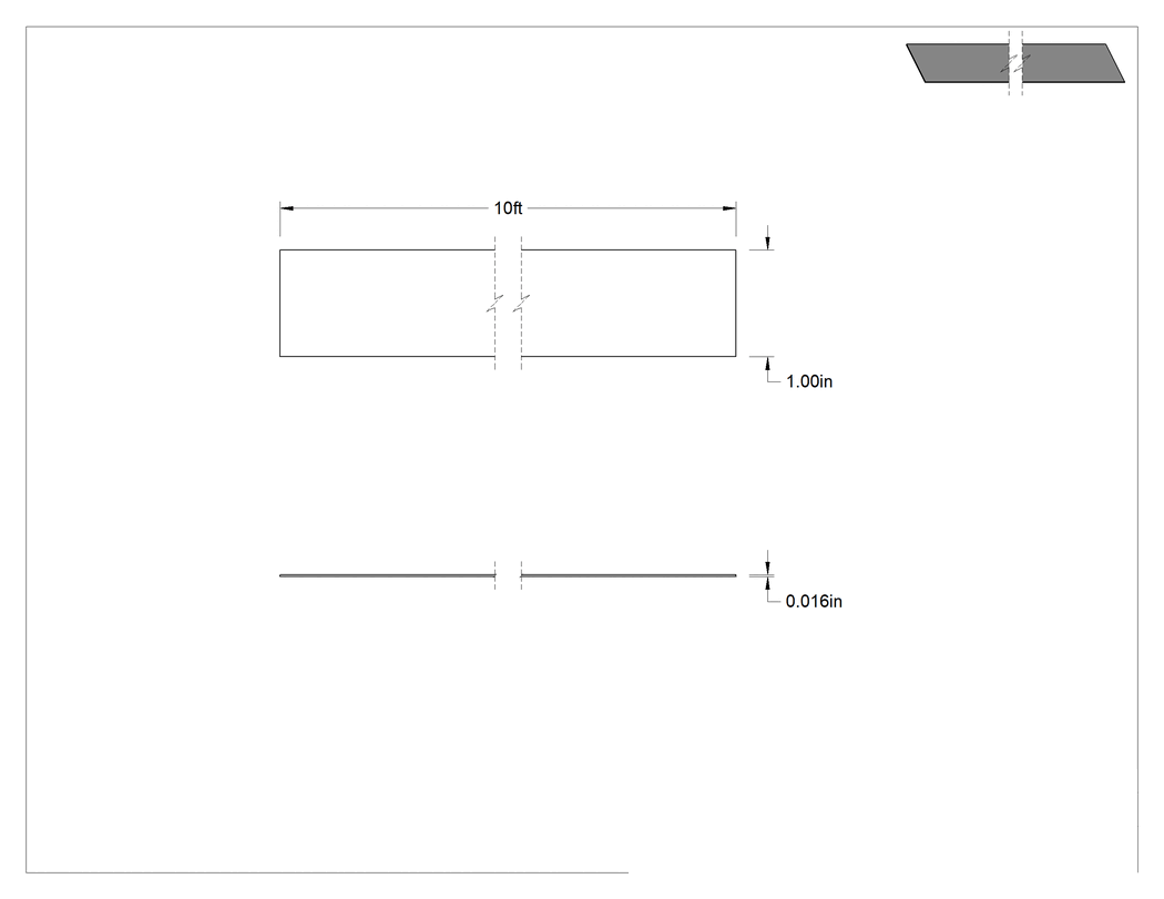 Teknik Çizim - Suya Dayanıklı Hafif Conta Malzemesi, Arka Yüzü Yapışkanlı, Kağıt Elyaf/SBR, 1" x 10 Fit, 1/64" Kalınlık