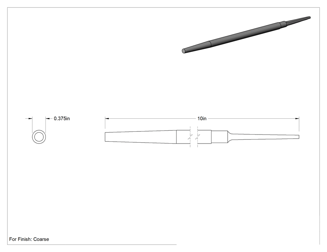 Teknik Çizim - 10" Uzunlukta Yuvarlak Törpü