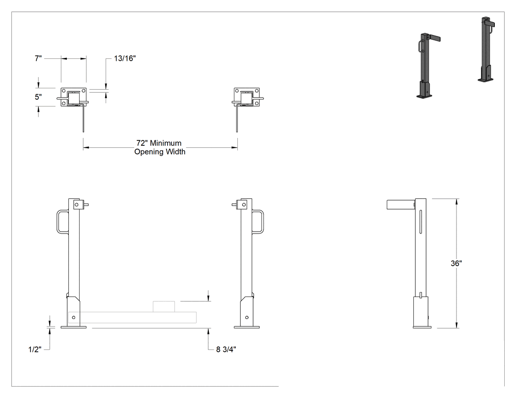 Teknik Çizim - Yükleme Kapıları için Katlanabilir Koruyucu