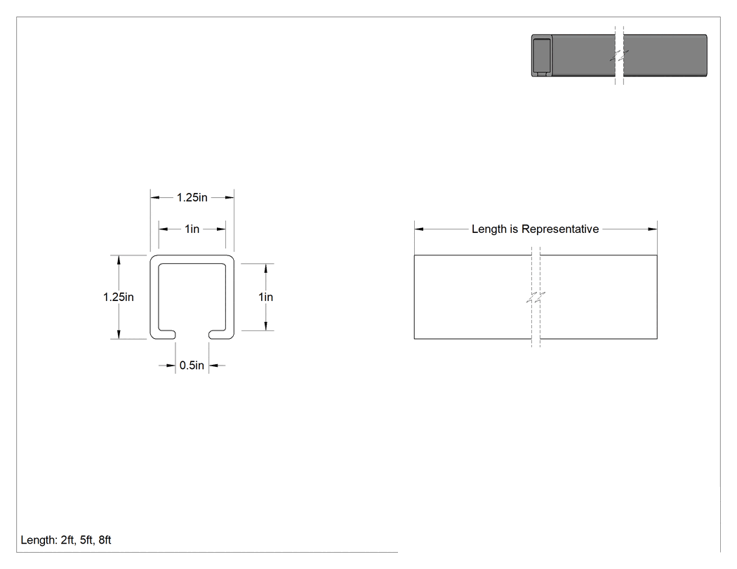 Teknik Çizim - Yüksek Sıcaklığa Dayanıklı Plastik Kenar Çıtası, Kaygan PTFE, 1" Genişlik x 1" İç Yükseklik