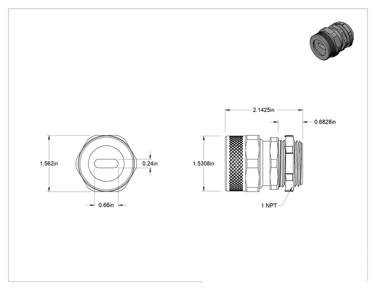 Teknik Çizim - Bina Kablosu için Alüminyum Daldırılabilir Kablo Tutucu, 0.66" Genişlik x 0.24" Kalınlıkta Kordon için, Knockout Boyut 1 için
