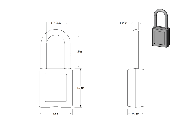 Teknik Çizim - Etiketli Ekstra Boşluklu Kilitli Asma Kilit, Master Lock 410-Sarı Gövde, #By3 Anahtara Uyumlu Anahtar