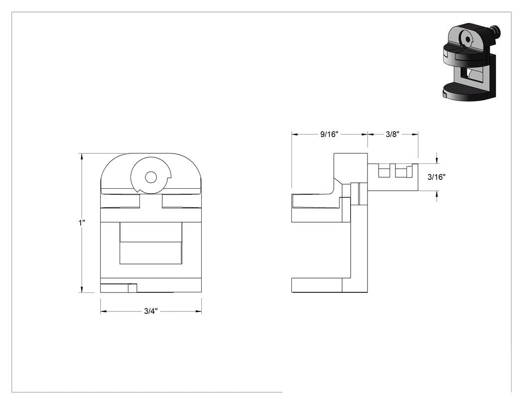 Teknik Çizim - Dolaplar ve Kitaplıklar için Raf Desteği, Vidalı, Nikel Kaplı Çinko, 3/16" Pim Çapı