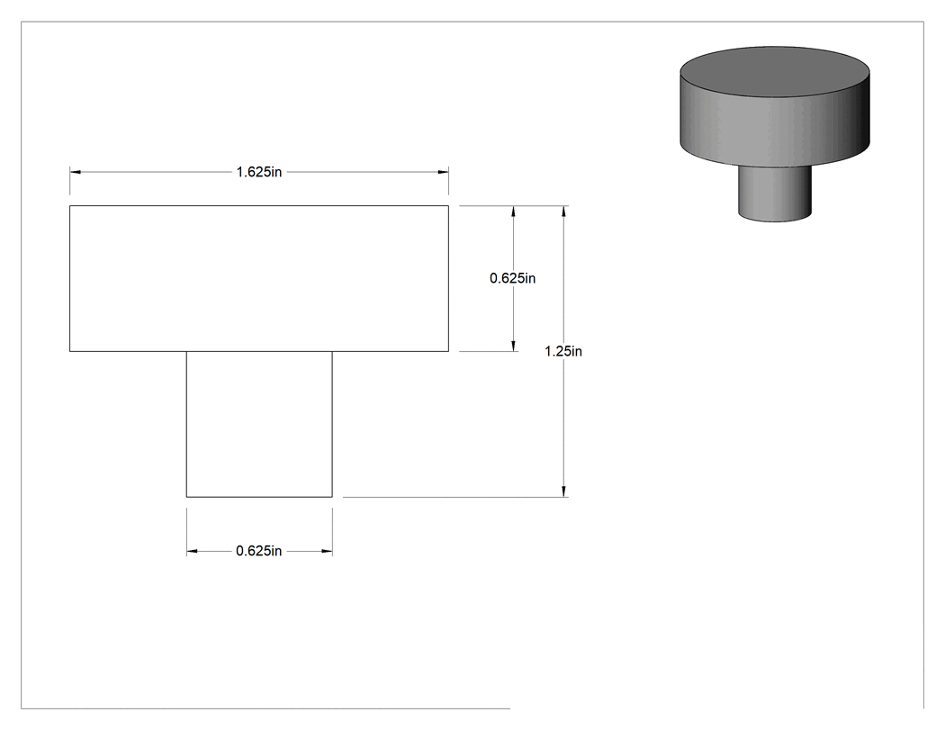 Teknik Çizim - 1-5/8" Baş Çaplı Düz Dayanak, Kaynak için Sabitleme Masası
