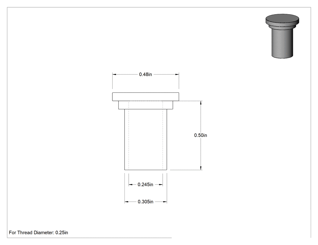 Teknik Çizim - 0.245 inç Dış Çap için Antistatik Kapak