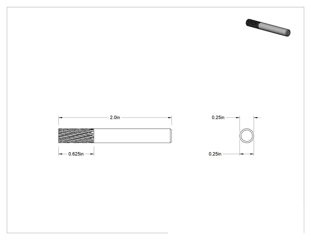 Teknik Çizim - 1/4" Çaplı Şaftlı Karbür Freze Ucu, Düz Silindir, Ticaret No., SA-1, Ağır Hizmet Tipi Çift Kesimli Diş