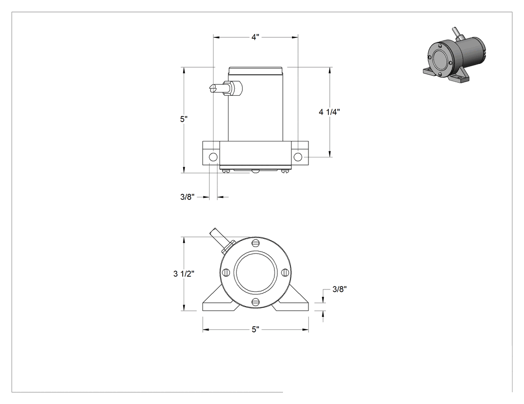 Teknik Çizim - Kuru Malzemeler için Pille Çalışan Vibratör, 200 lbs. İçerik Ağırlığı