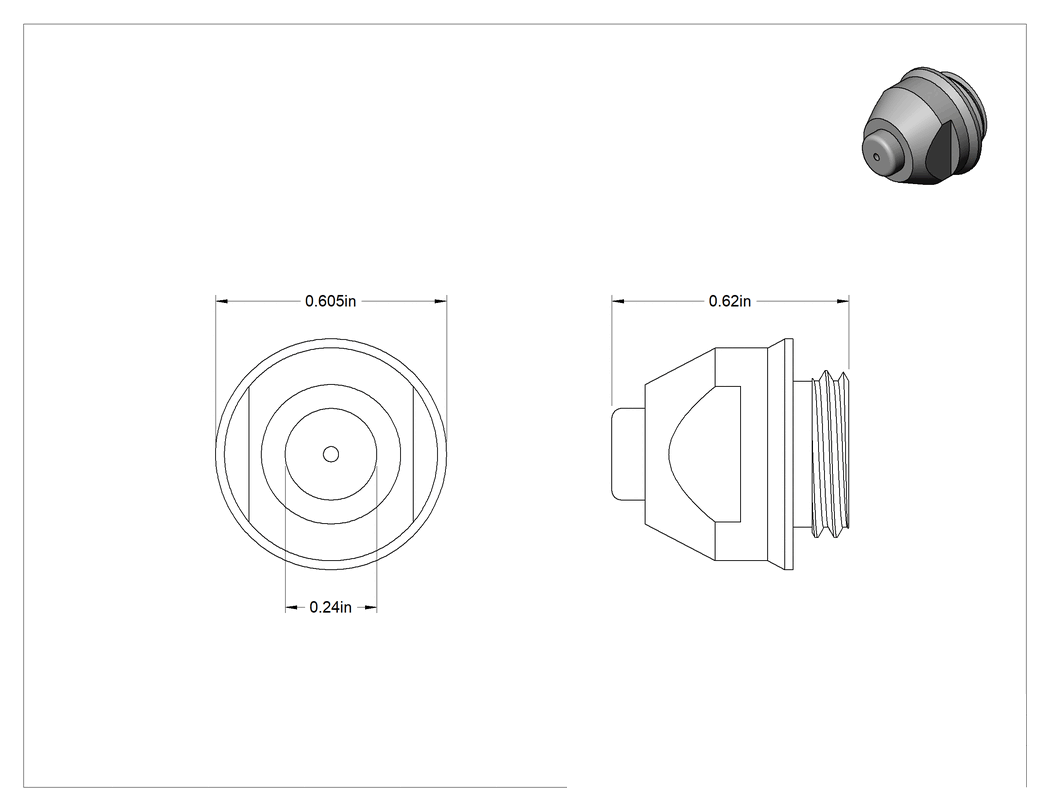 Teknik Çizim - Thermal Dynamics Pch/M-51 Plazma Kesici Torcu için Kesme Ucu