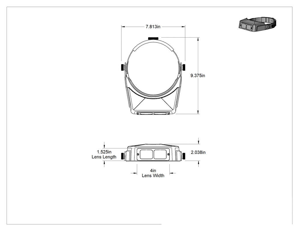Teknik Çizim - Kafa Bandı Açılır Büyüteci, Cam Lens, 1.5x Büyütme