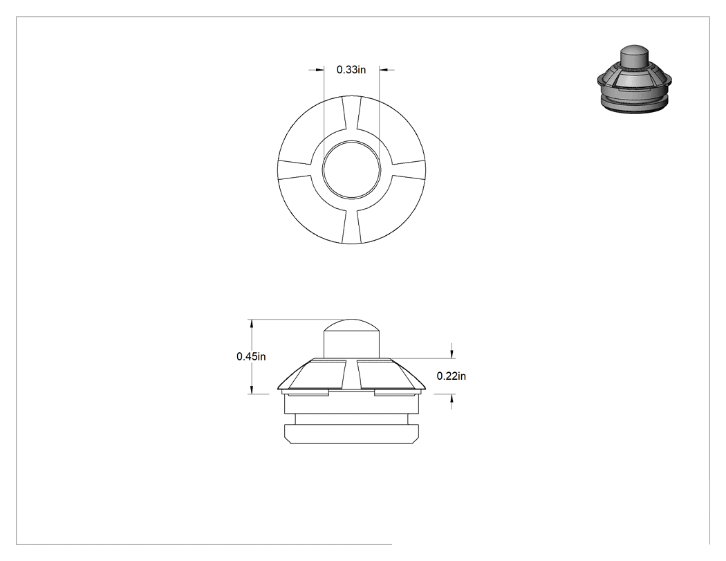 Teknik Çizim - Limit Anahtarı için 0.5" Yüksekliğinde Çelik Pistonlu Aktüatör