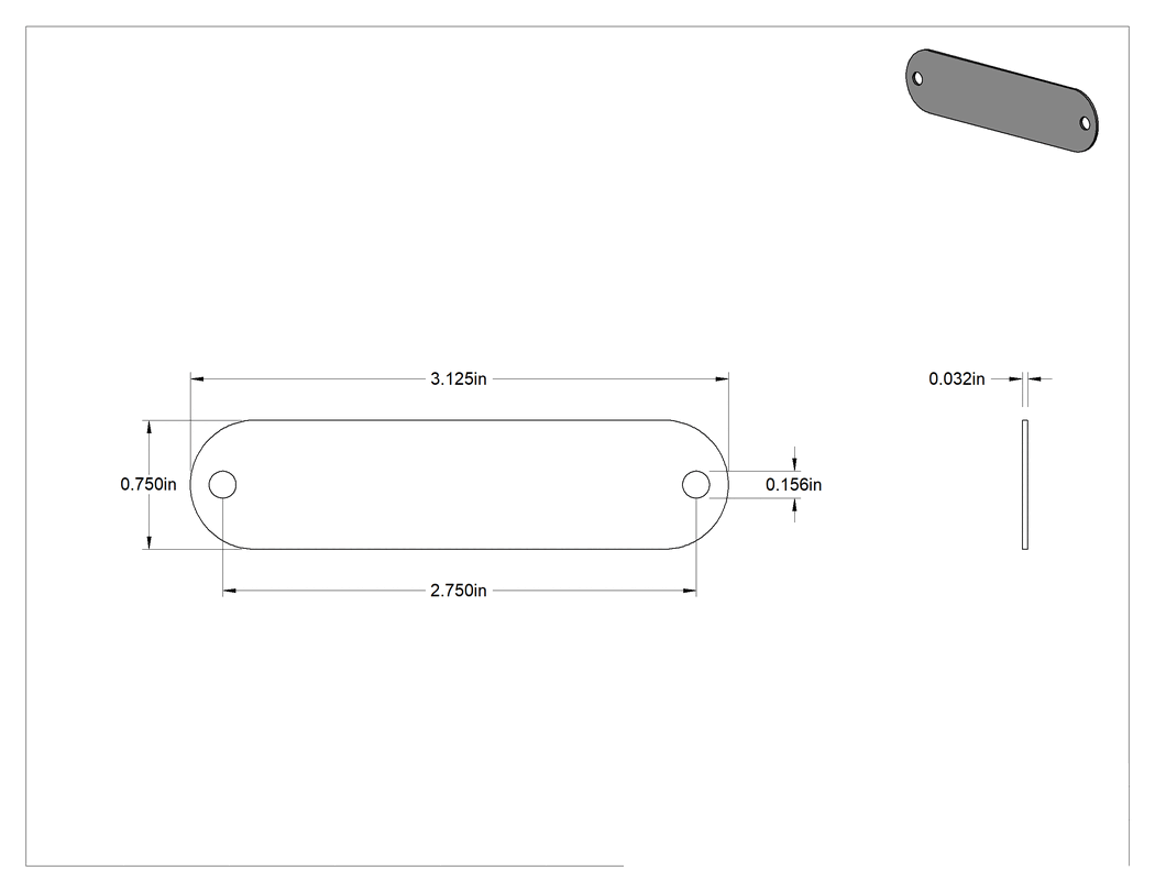 Teknik Çizim - Oyma ve Damgalama Mesaj Plakası, Oval, 3-1/8" Genişlik