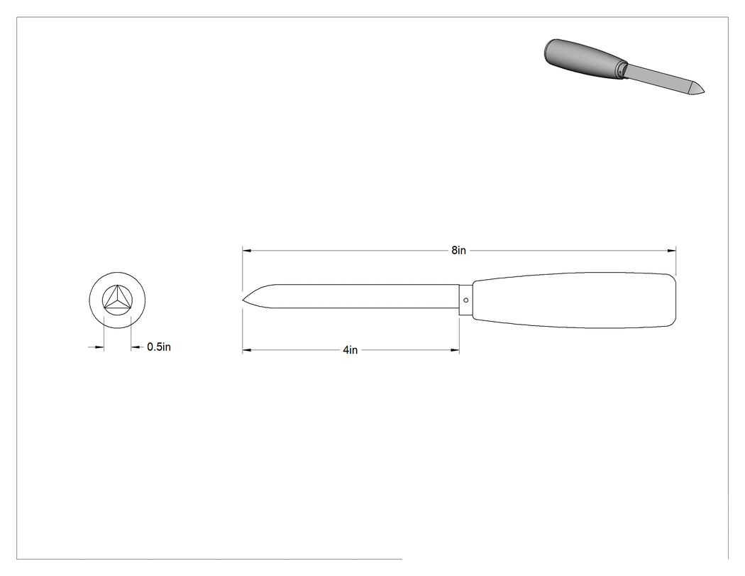 Teknik Çizim - Üçgen Bıçaklı Çapak Alma Sıyırıcı, 1/2" Genişlik x 4" Uzunluk, Düz Kenarlar ve Düz Yüzeyler için