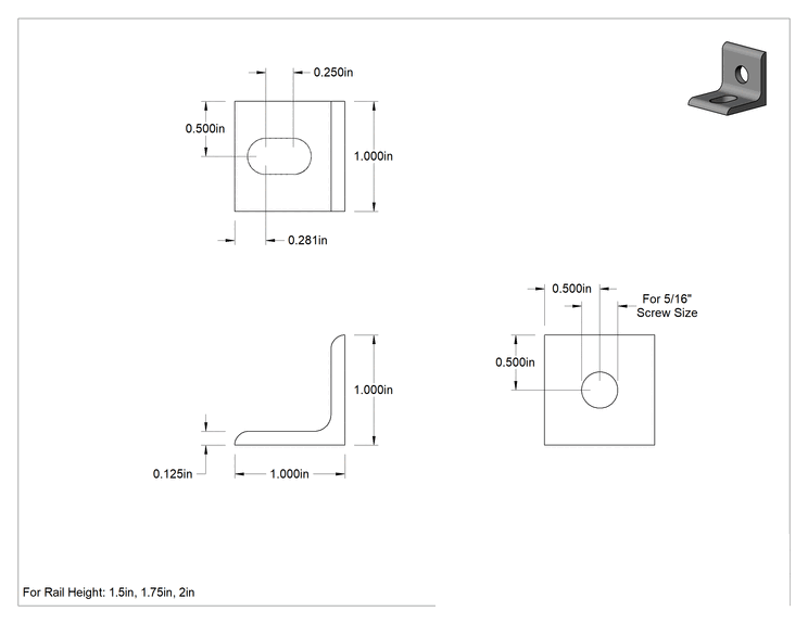 Teknik Çizim - Alüminyum Cıvatalı Çerçeve için 1-1/2" Yüksekliğinde Raylı Panel Askısı