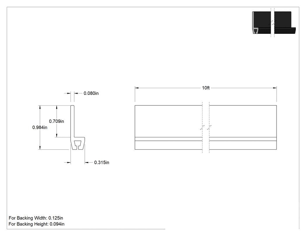Teknik Çizim - 10 Fit Uzunluk x 5/16" Genişlik, Kolay Kesim Şerit Fırça için Cıvatalı Tutucu