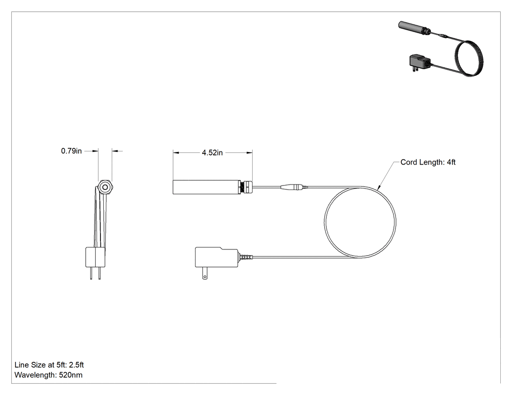 Teknik Çizim - Toz ve Neme Dayanıklı Hizalama Lazer, Elektrikli, Yeşil Hat, 8V DC