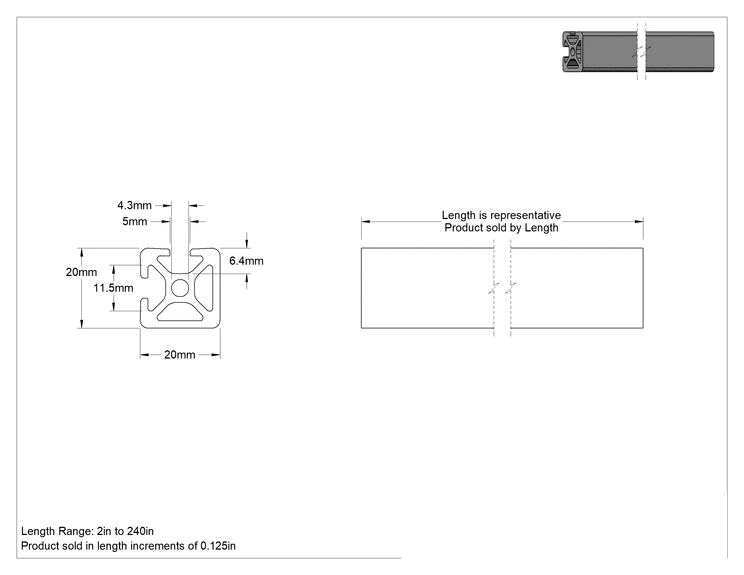 Teknik Çizim - T-Yivli Çerçeve, Tek Köşe İki Yuvalı Ray, Gümüş, 20 mm Kare, Katı