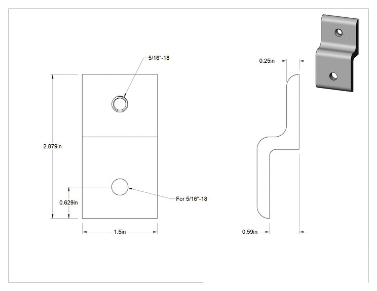Teknik Çizim - T-Yivli Çerçeve, Katı Panel için Vida ile Sabitleme Askısı, 1.5 inç ray için, Siyah