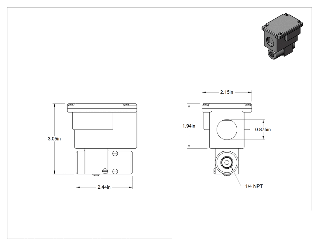 Teknik Çizim - Yüksek Hassasiyetli Diferansiyel Basınç Transmitteri, 4-20 mA Çıkış, 0-1 PSI