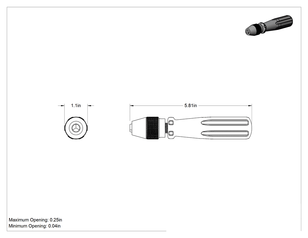 Teknik Çizim - Mandalana Tipi El Mengene, 0.040" - 0.25" Açıklık