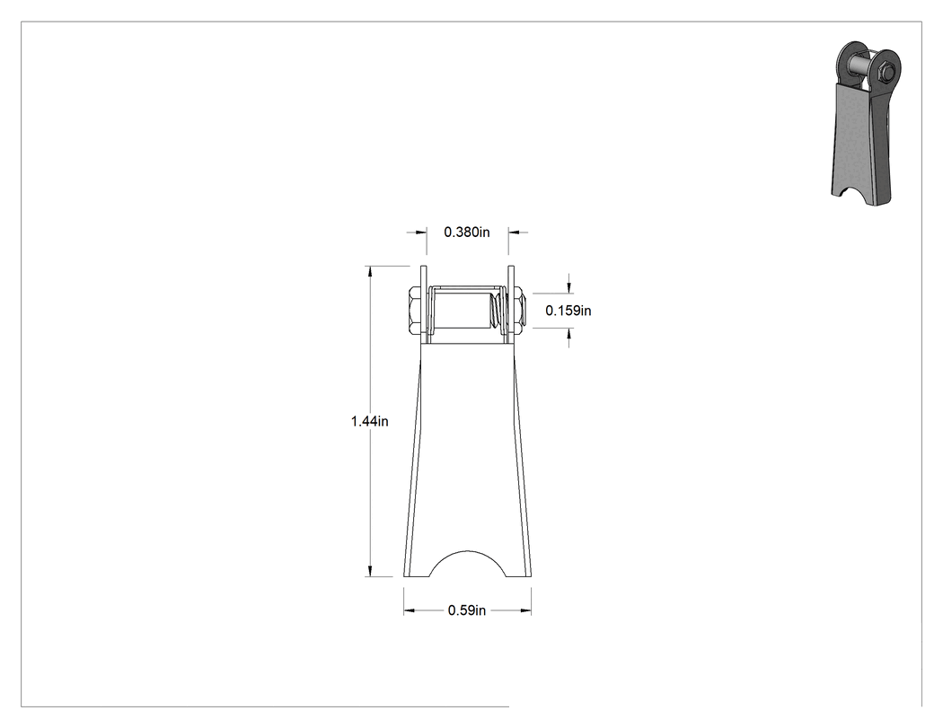 Teknik Çizim - Kaldırma için Pimli Yaylı Kanca Mandal Kiti, 18-8 Paslanmaz Çelik, 1-7/16" Uzunluk x 9/16" Genişlik x 3/8" Kalınlık