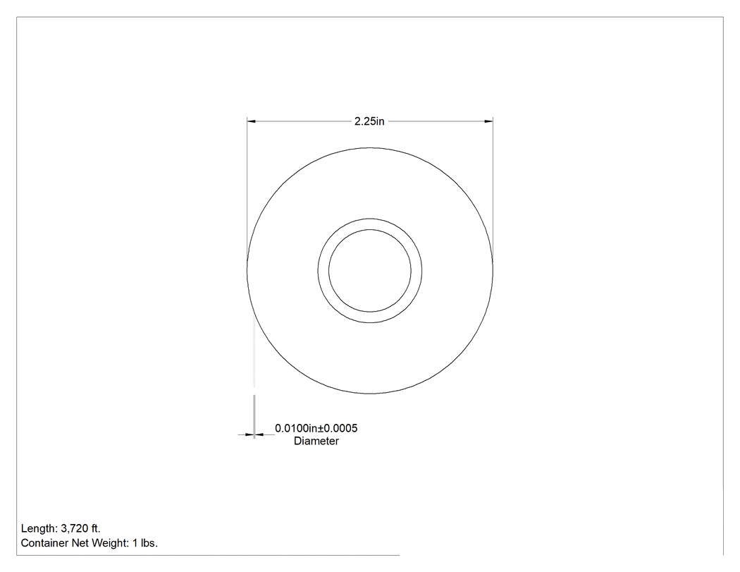 Teknik Çizim - Çok Amaçlı 400 Nikel Tel, 0.01 inç Çap x 3720 Fit Uzunluk, 1 lb. Makara