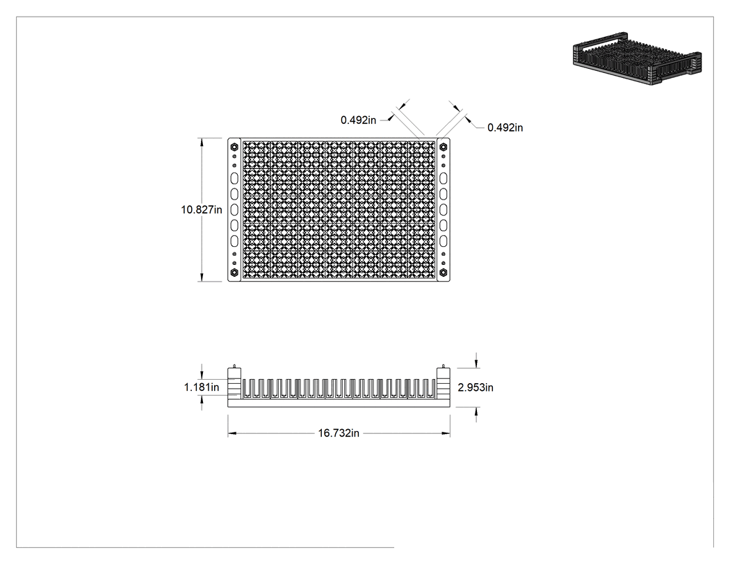 Teknik Çizim - Parça Düzenleme Taşıma Kutusu, 17" Uzunluk, 11" Genişlik, 3" Yükseklik, 315 Parça için