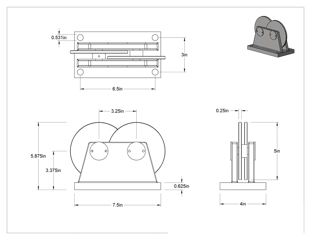 Teknik Çizim - Uzun Parçalar için Yüksek Kapasiteli Mil Dengeleyici, 1000 lb. Kapasite, 5" Disk Çapı