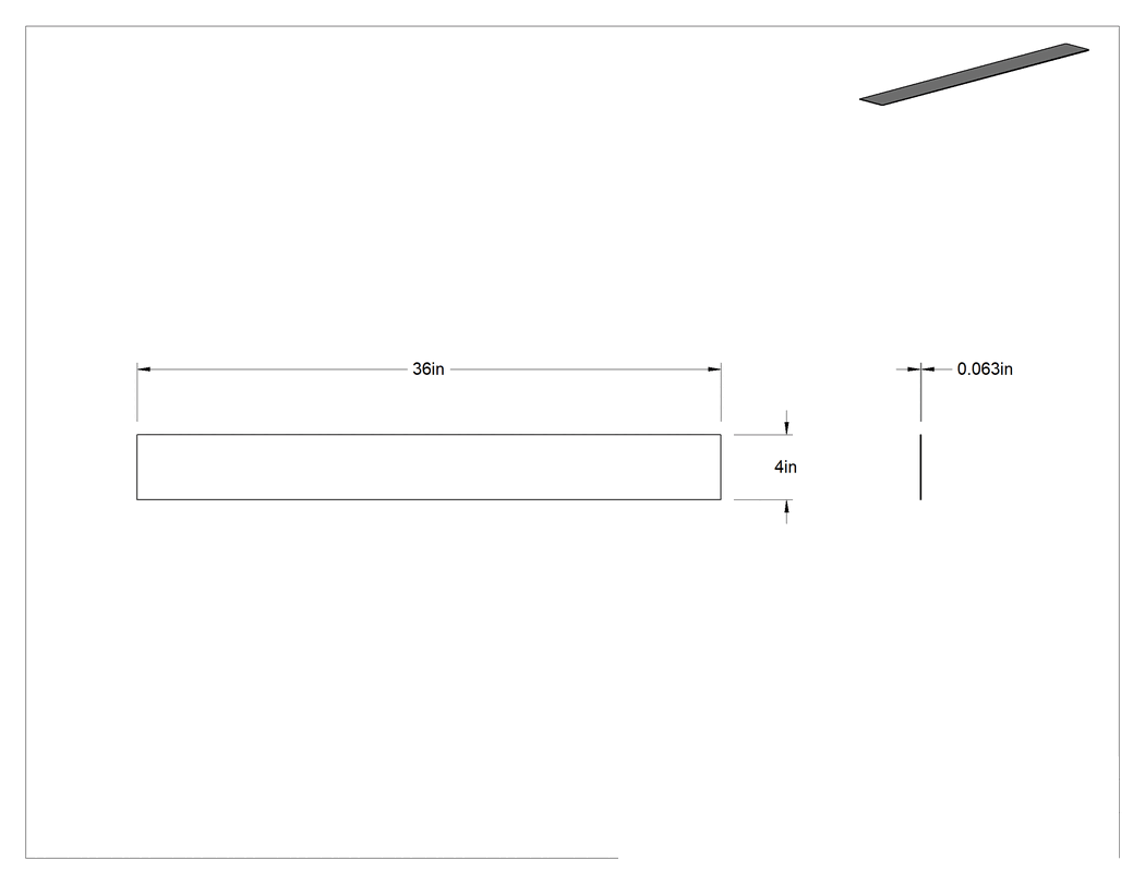 Teknik Çizim - Conta Malzemesi, Yüksek Sıcaklık Silikon Levha, 4" Genişlik x 36" Uzunluk x 1/16" Kalınlık