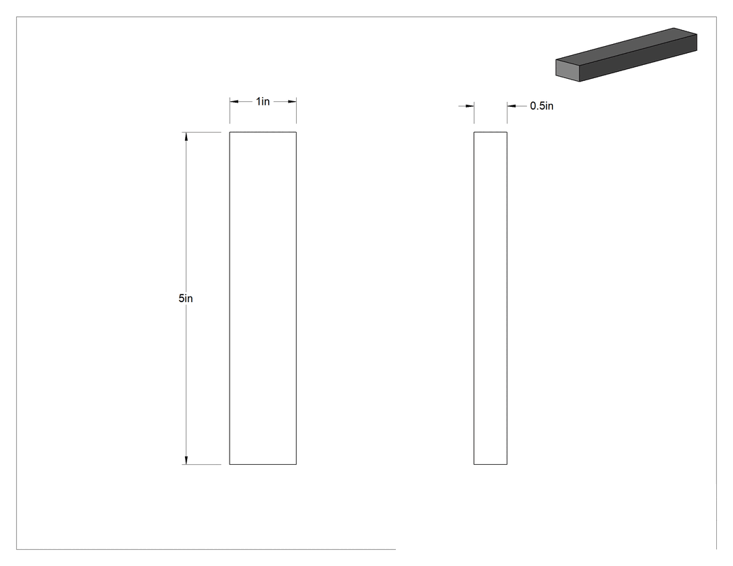 Teknik Çizim - Çapak Alma Pedleri ve Tuğlaları, 1 inç Genişlik x 5 inç Uzunluk