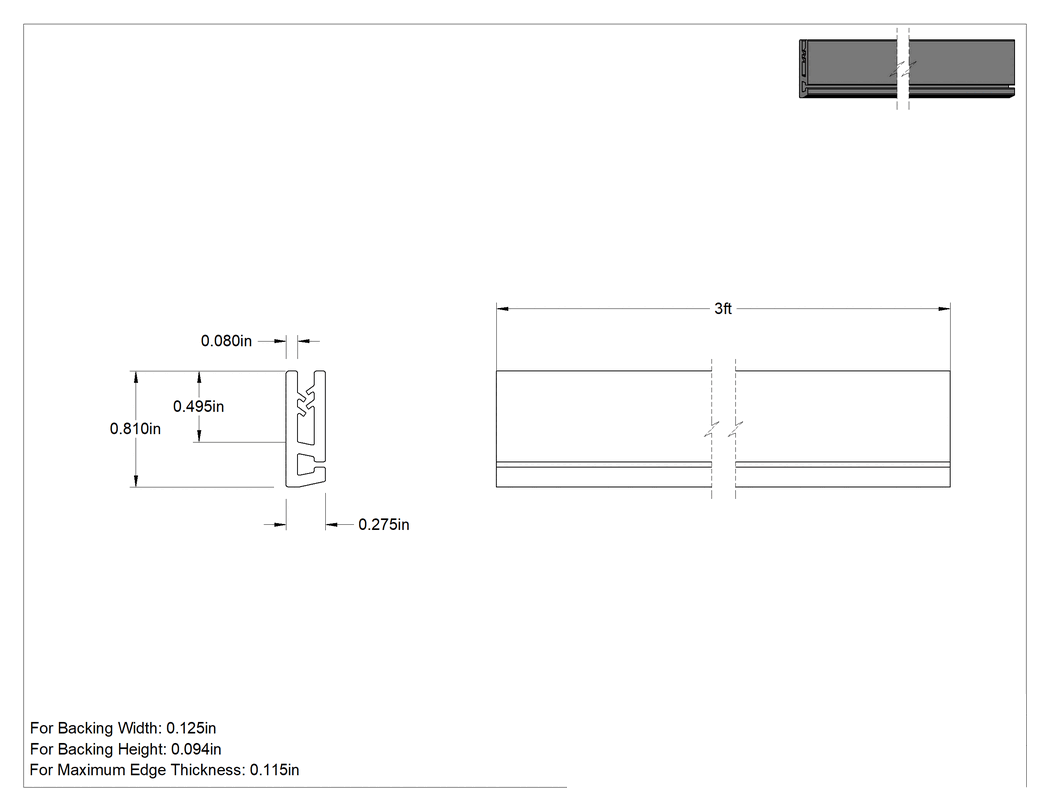 Teknik Çizim - Kolay Kesim Şerit Fırça için 3 Fit Uzunluk x 9/32" Genişlikte Takmalı Tutucu