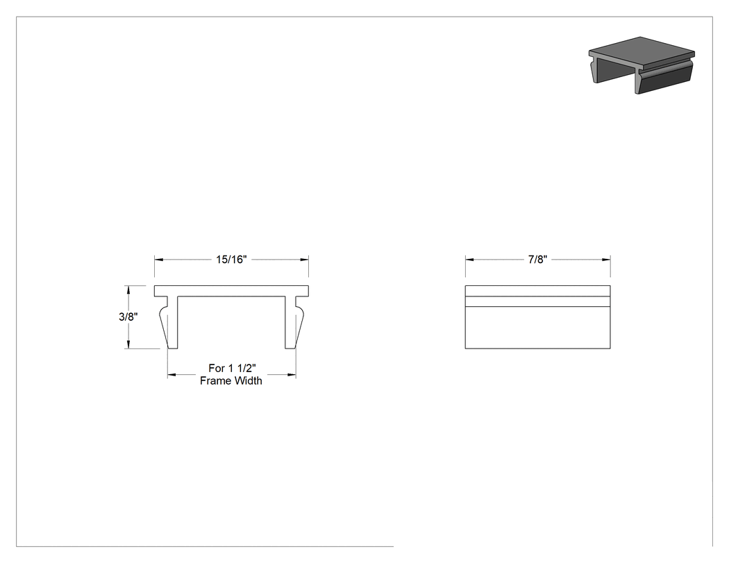 Teknik Çizim - Akış Rayı için 7/8" Genişlikte Ara Parçalar
