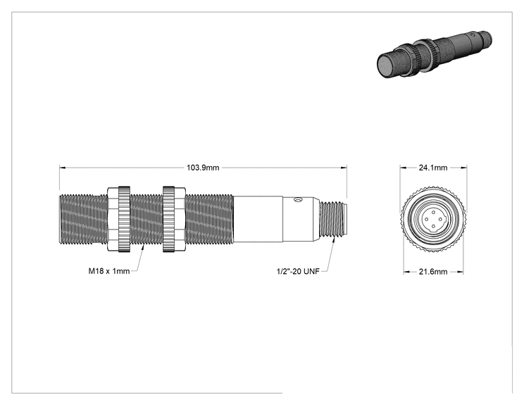 Teknik Çizim - Fotoelektrik Anahtar, C-Kodu Fişli, Doğrudan Algılama, Nesne Yokken Açık