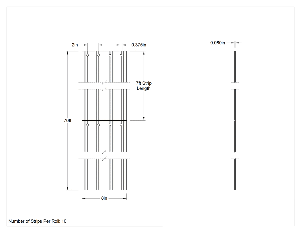 Teknik Çizim - Şeffaf Kapı Şeritleri, Çizilmeye Dayanıklı, 7 Fit Uzunluk x 8" Genişlik, Rulo Başına 10 Adet