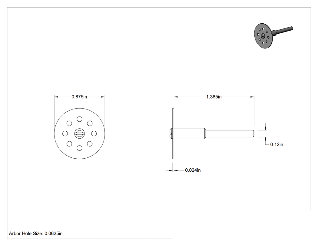 Teknik Çizim - Dremel ile Uyumlu Minyatür Kesme Diski, Seramikler için, 7/8" Çap, 0.024 inç Kalınlık