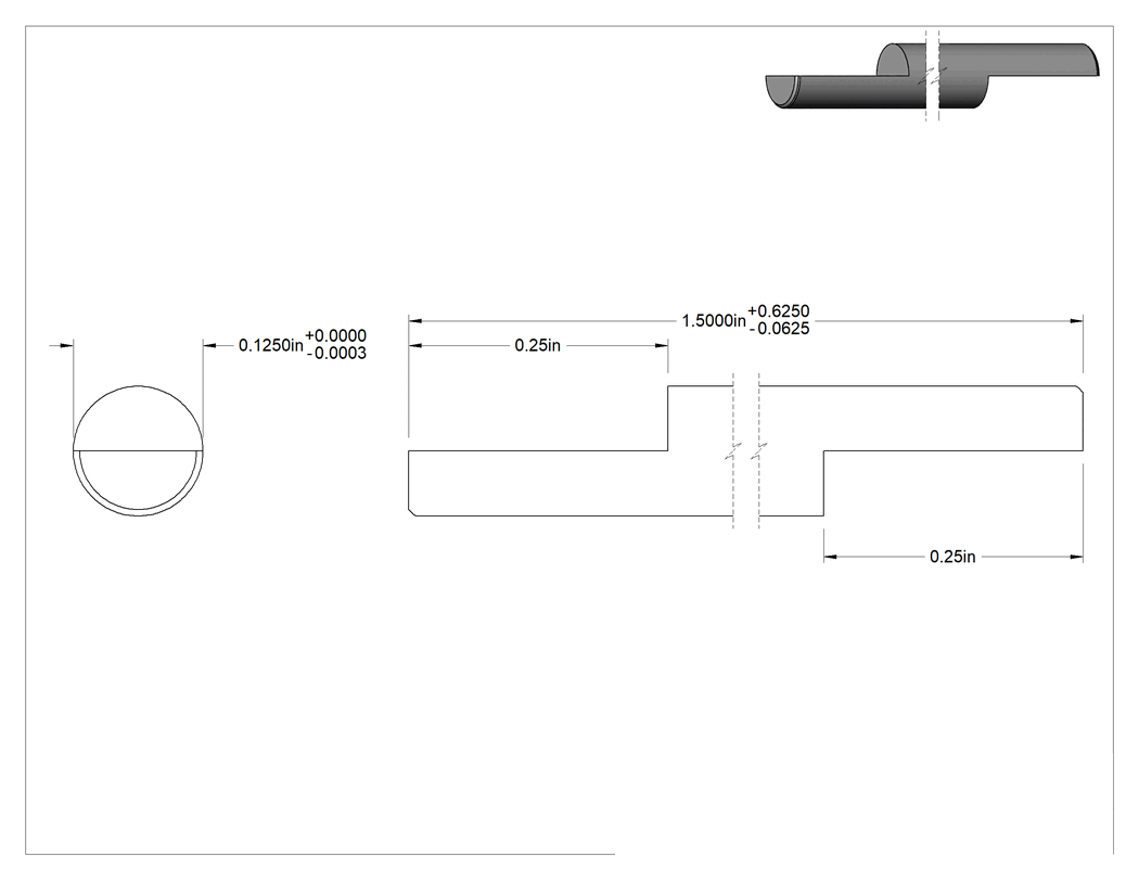 Teknik Çizim - Ekstra Sert C2 Tungsten Karbür Çubuk, Çentikli, 1/8" Çap x 1-1/2" Uzunluk