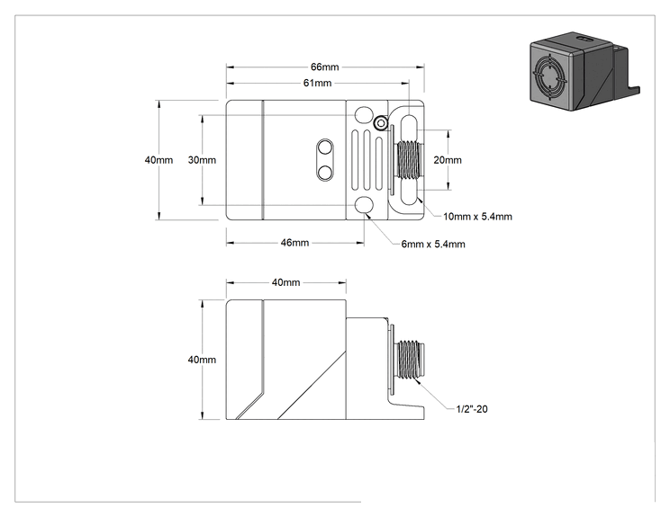 Teknik Çizim - AC/DC Metal Nesne Yakınlık Anahtarı, IP-67 Sınıfı, 3 Kutuplu Mikro Fişli Çıkıntılı
