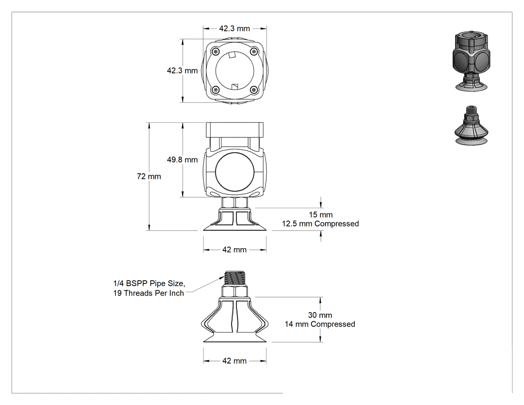 Teknik Çizim - Robot Uyumlu Elektrikli Vakum Kaldırıcılar