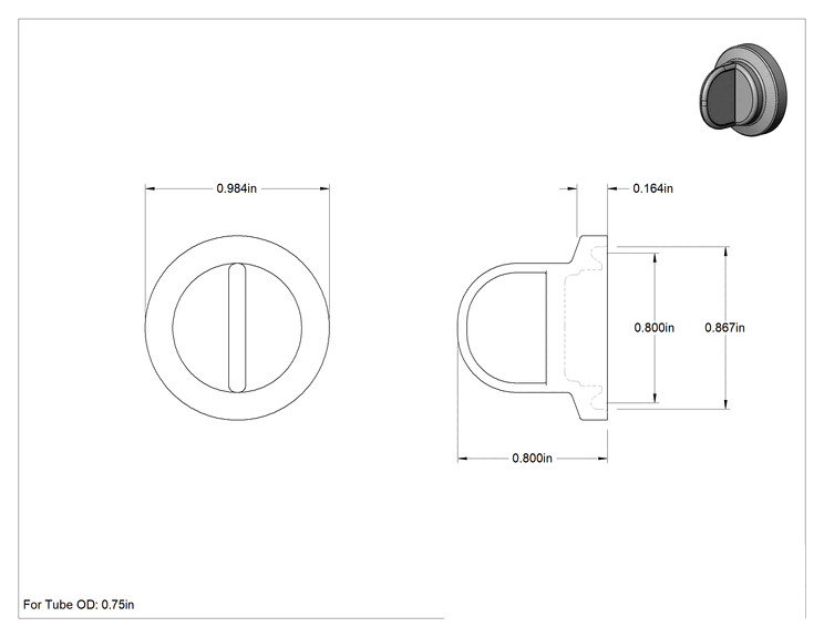 Teknik Çizim - 3/4" Dış Çaplı Boru için Kapak Süt Ürünleri için Hızlı Kelepçe Bağlantı Elemanı