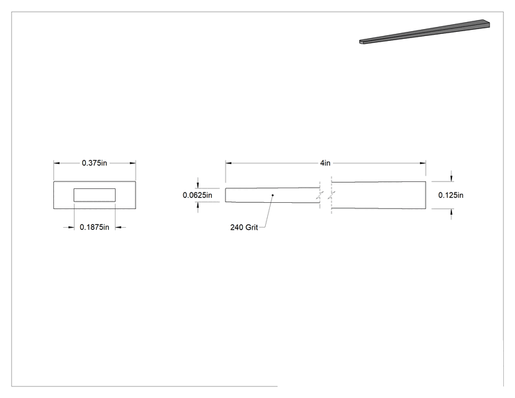 Teknik Çizim - Çelik için Tıkanmaya Dayanıklı Parlatma Taşı, Konik Kama, 240 Kum, 4" Uzunluk, 3/16" ila 3/8" Genişlik