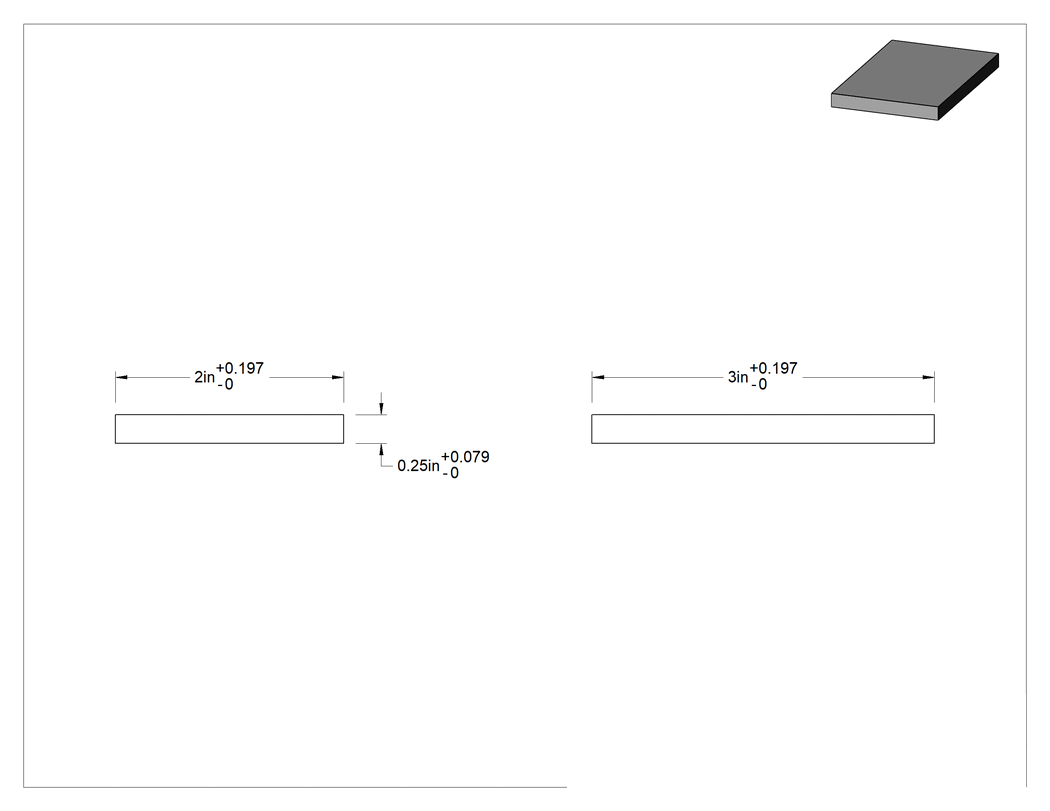 Teknik Çizim - Ekstra Dayanıklı Silikon Nitrür Seramik Levha, Kırılmaya ve Termal Şoka Dayanıklı, 1/4" Kalınlık, 2 inç Genişlik, 3" Uzunluk