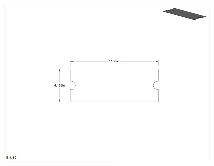 Teknik Çizim - Direk Zımparaları için Suya Dayanıklı Zımpara Levhaları, 4-1/4" Genişlik x 11-1/4" Uzunluk, Pürüzlü Yüzey için, 80 Kum