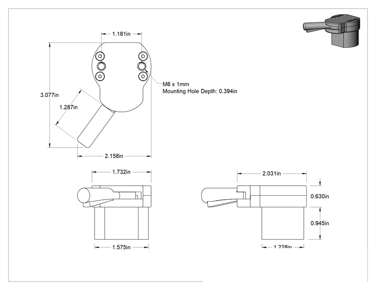 Teknik Çizim - Hızlı Açılır Manyetik Braket, 150 lbs. Maksimum Çekme Gücü