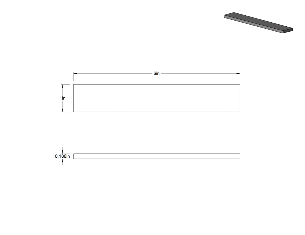 Teknik Çizim - Kaymaz Yapışkan Arka Yüzlü Koruyucu Ayaklar, 1" Uzunluk x 6" Genişlik x 3/16" Yükseklik Siyah PVC Köpük Taban