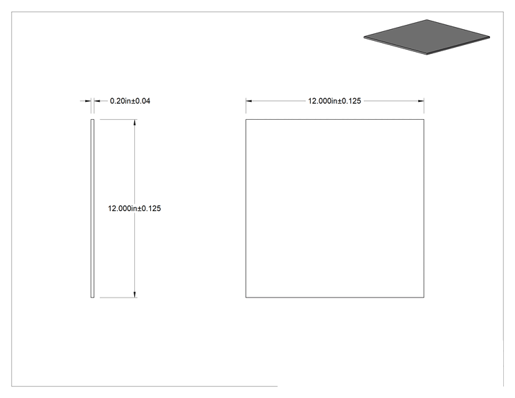 Teknik Çizim - Alüminize Fiberglas Kaplı Silikon Köpük, Alev Geciktirici, Yapışkan Arka Yüzeyli, 0.2 inç Kalınlık, 12" x 12"