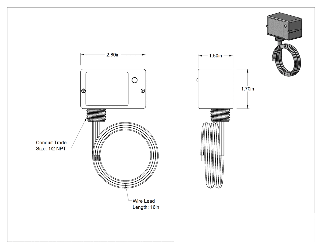 Teknik Çizim - Kapalı Röle, DPDT, 24V AC, 120V AC, 24 V DC ve 30 V DC Giriş